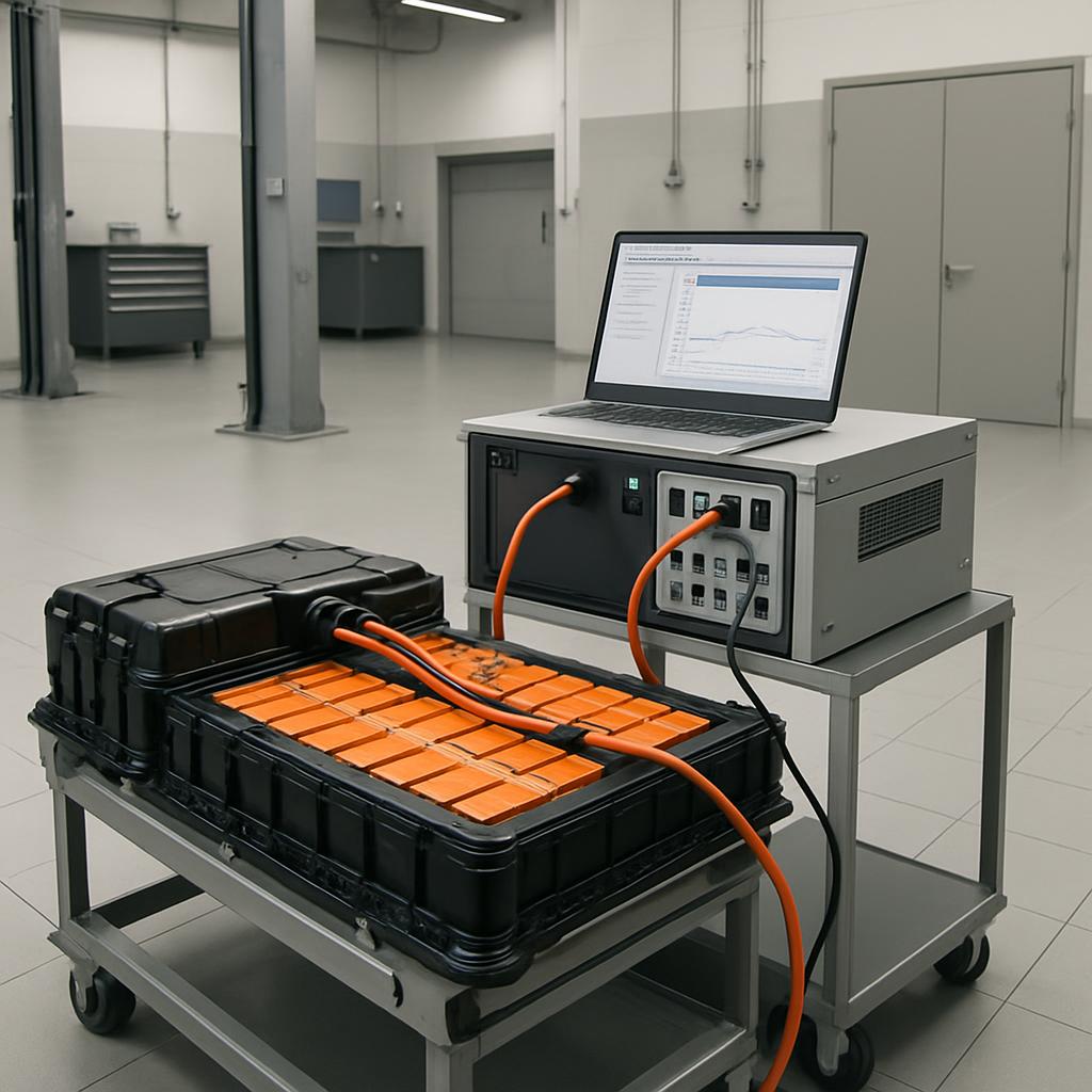 Una imagen de una caja negra con batteries electrónicas conectadas a un ordenador.